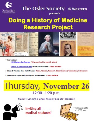 Doing your own history of medicine project poster advertisement